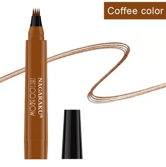 Карандаш для бровей с эффектом татуажа NAGARAKU "4D Tattoo brown Microblade ink" Карандаш для бровей / Водостойкий / С 