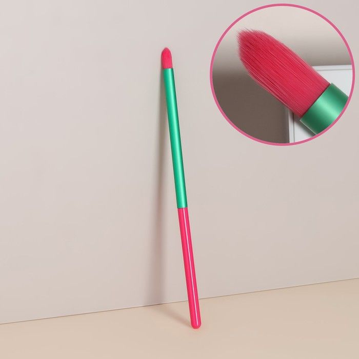 Карандаш для макияжа Кисть для макияжа Queen fair "PENCIL", 16 см, цвет розовый/зелёный, 5 штук - куп