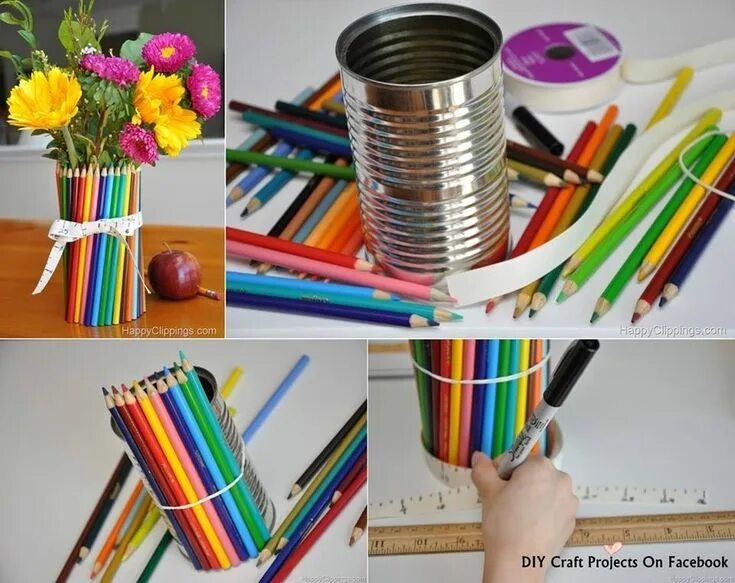 Карандаши для декора своими руками Color Pencil Flower Vase Pencil vase, Diy teacher gifts, Color pencil vase