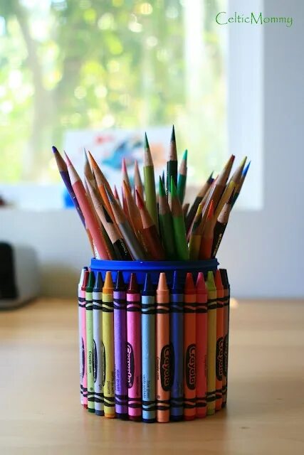 Карандаши для декора своими руками Tutorial: From ice cream pint to pencil holder Ice cream containers, Reuse plast