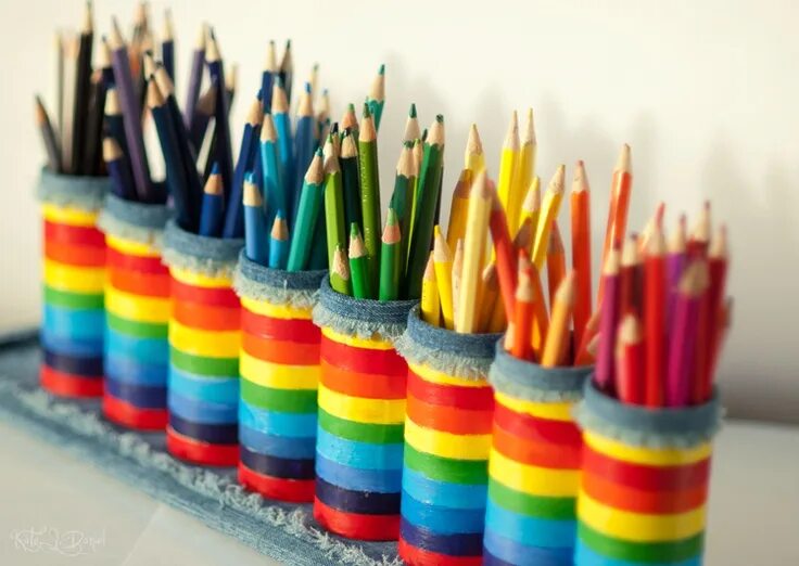 Карандаши для декора своими руками WHITE RABBIT iDiY: Pencil Organizer (step by step) Pencil organizer, Pencil, Col