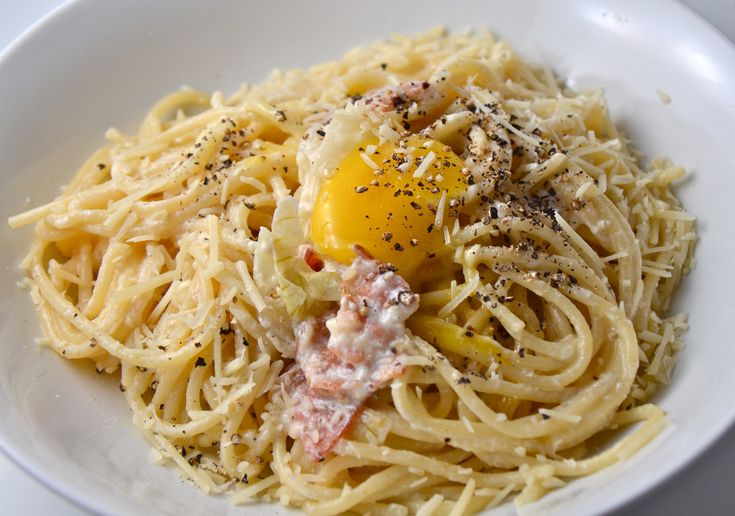Карбонара простой рецепт с фото Spaghetti Alla Carbonara. Beautiful New Music From Ajimal. Carbonara, Spaghetti,