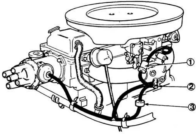 Карбюратор 406 двигатель схема подключения Vacuum ignition timing control (Electrical equipment / Ignition system / Ford Es