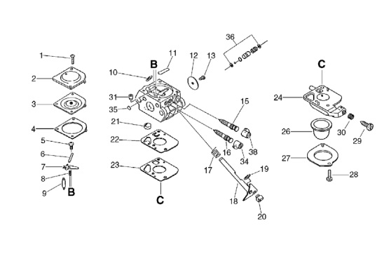 Карбюратор бензокосы хитачи порядок сборки p Carburettor. Схема, деталировка br/p в г.