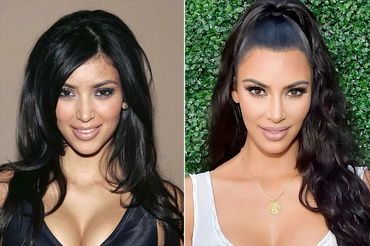 Кардашьян фото до пластики Kim Kardashian Says She's Never Gotten a Nose Job