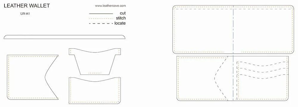Кардхолдер из натуральной кожи выкройка Wallet Card Template Free Inspirational Leather Wallet Pattern Pdf Leathercove W