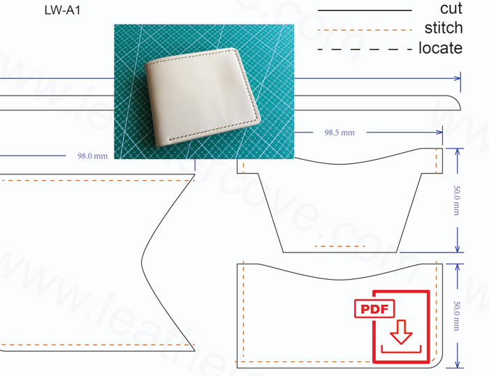 Кардхолдер из натуральной кожи выкройка Leather Wallet Pattern - PDF - LeatherCove Leather card wallet pattern, Card wal