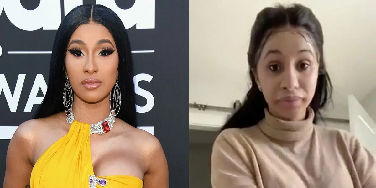 Карди би фото до и после пластики What Celebrities Looked Like Without Makeup This Year - Business Insider