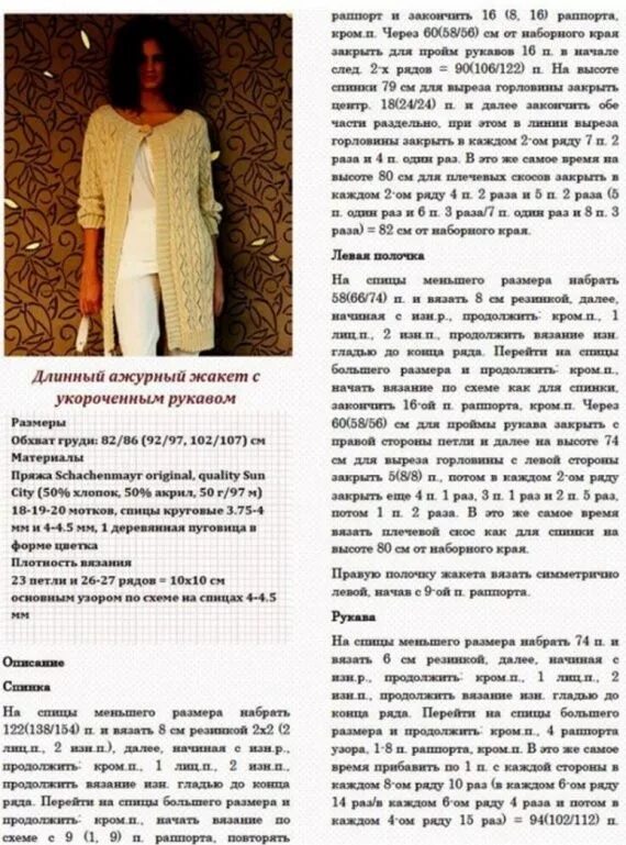 Кардиган летний женский спицами схемы Подборочка жакетов, пуловеров и свитеров:) - Вязание спицами - Страна Мам Кардиг