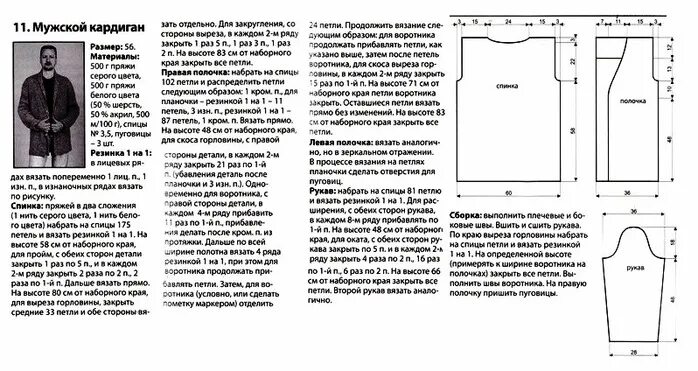 Кардиган мужской вязаный спицами схема и описание Мужской кардиган с капюшоном вязаный спицами схемы - Фотоподборки 1