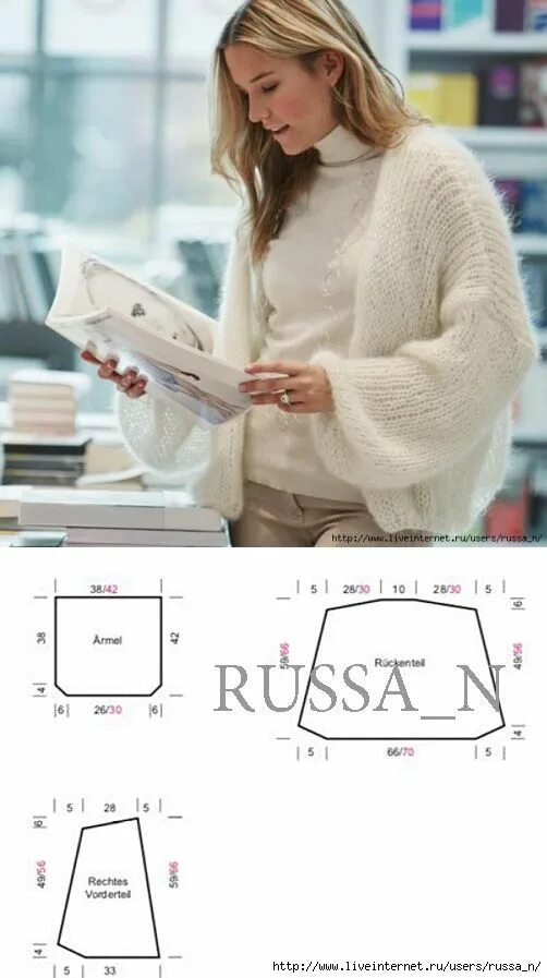 Кардиган оверсайз спицами женский молодежный схемы resize 502 × 897 пикс Вязаные свитера, Свитер, Женщина