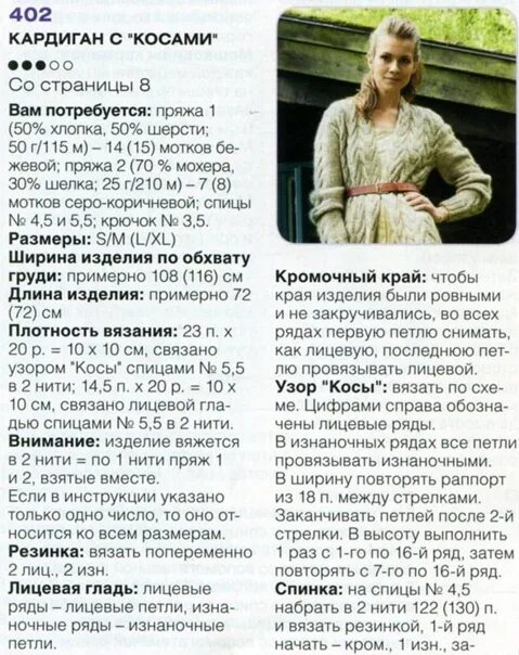 Кардиган с косами спицами схемы и описание Кардиган с узором из кос #вязаный_жакет #спицы 2017 ВЯЗАНИЕ И РУКОДЕЛИЕ ВКонтакт