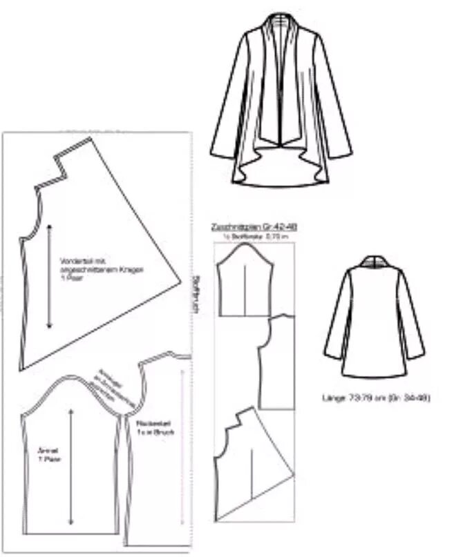 Кардиган своими руками без выкройки быстро Sewing pattern Sying, Sy klær, Sytips