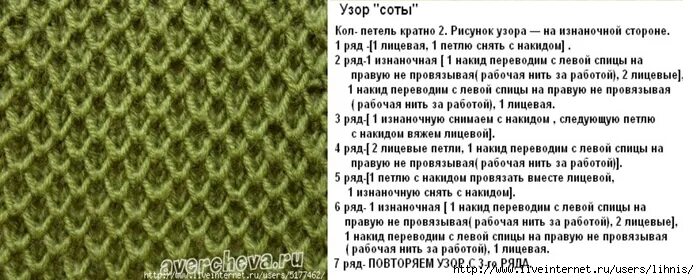 Кардиган узор соты спицами схемы и описание Объемные узоры спицами (110 фото) - простые схемы и описание вязания для начинаю