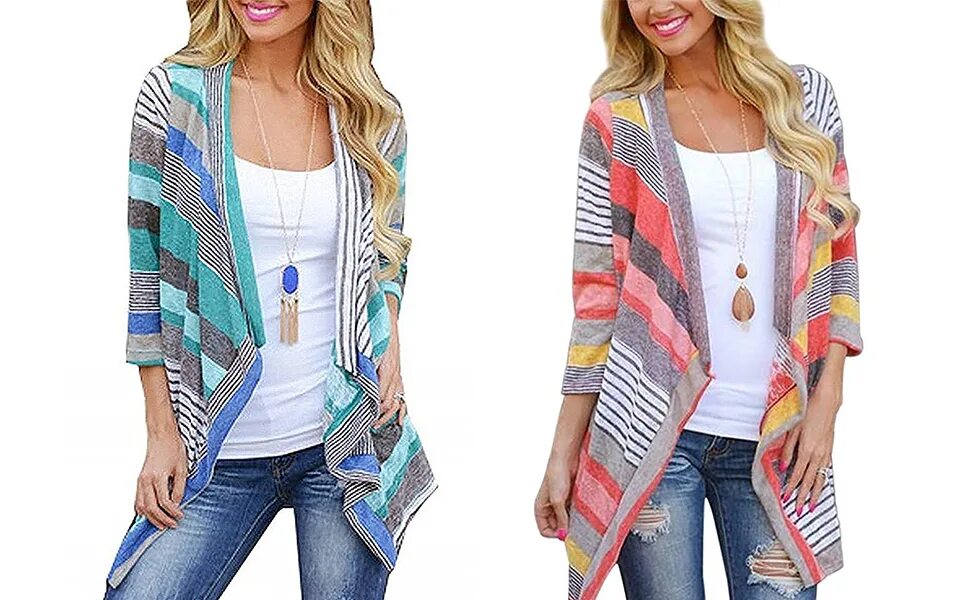 Кардиган женский мода 2024 фото DUOSTICK Cardigans for Women Long Sleeve Lightweight Summer Outwear - L, Red at 