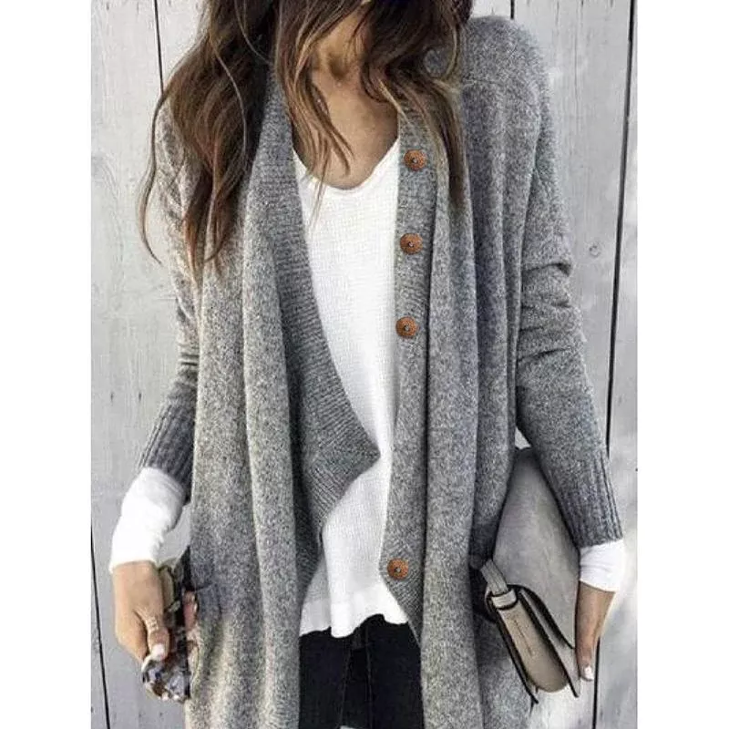 Кардиган женский с чем носить 2024 тренд Large Size Solid Color Buttoned Casual Cardigan Casual cardigans, Casual, Work o