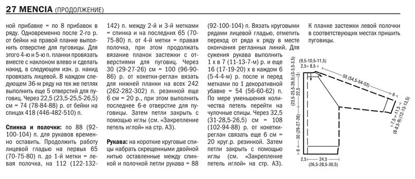 Кардиган женский спицами регланом схема Классический жакет-реглан связан сверху вниз 2024 Магия Вязания ВКонтакте