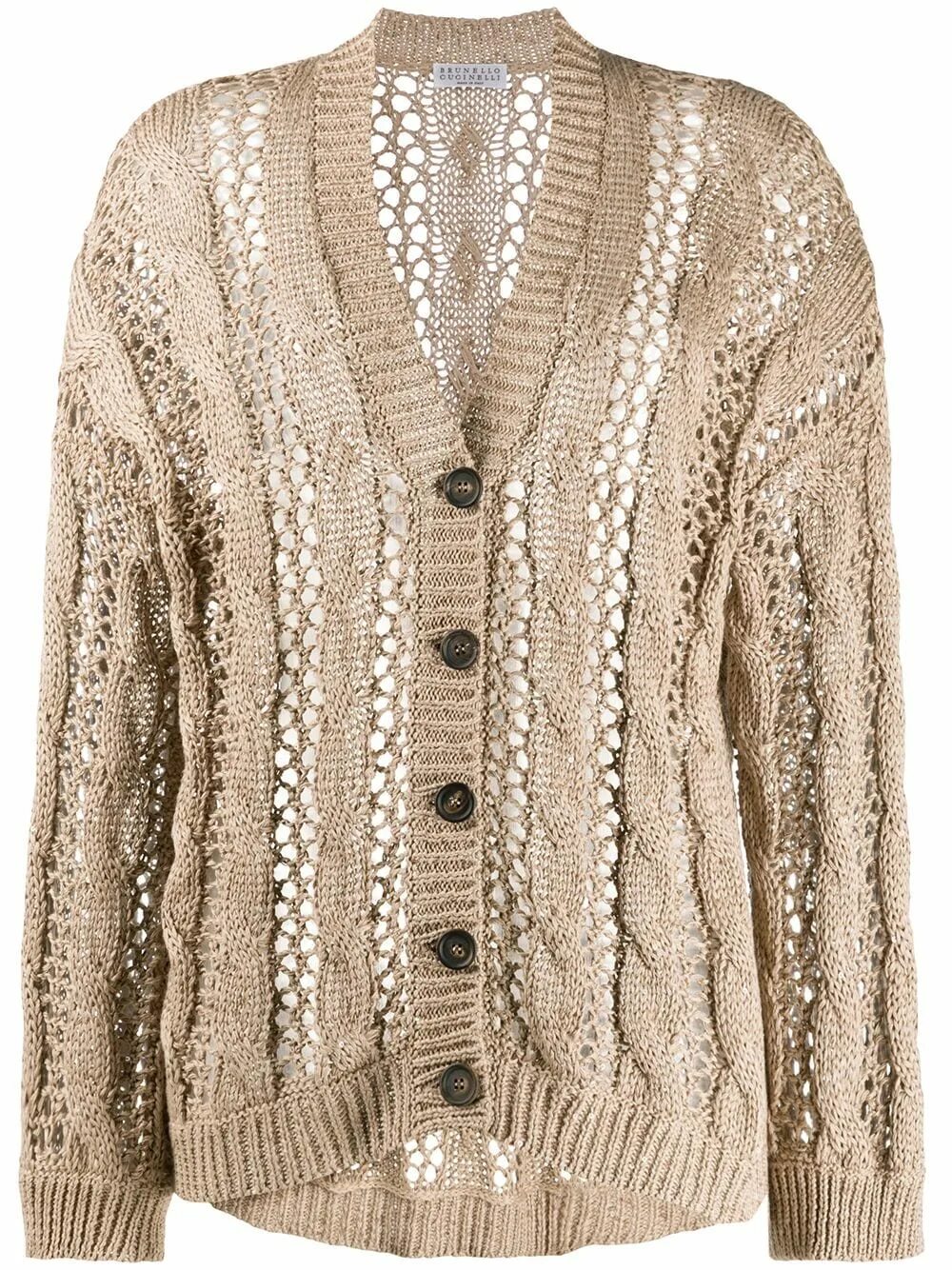 Кардиган женский в стиле брунелло кучинелли Brunello Cucinelli Slouchy Open Knit Cardigan - Farfetch