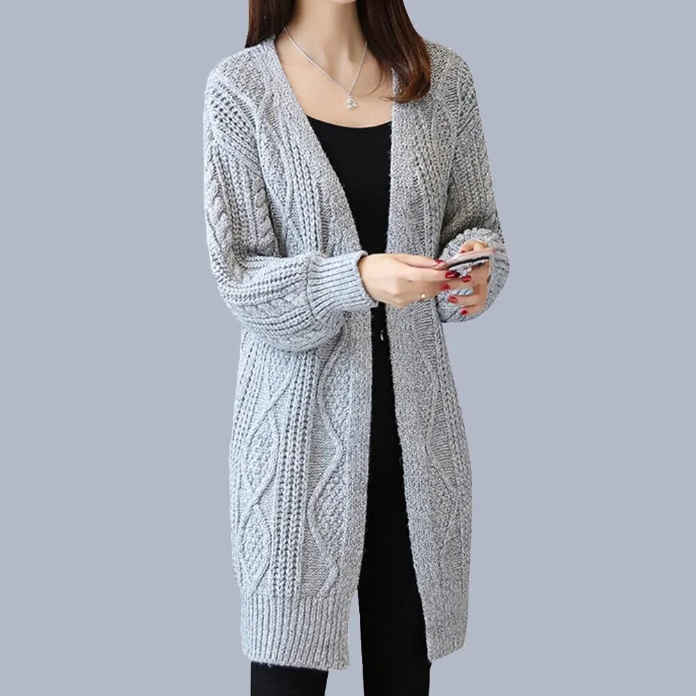 Кардиган женский вязаный фото схемы спицами Casual knitting long cardigan female Loose kimono cardigan knitted jumper 2018 w