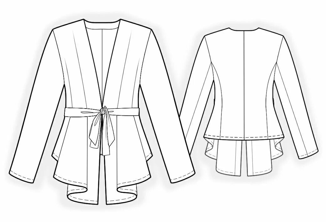 Кардиган женский выкройка Jacket From Knit Fabric - Sewing Pattern #4163. Made-to-measure sewing pattern f