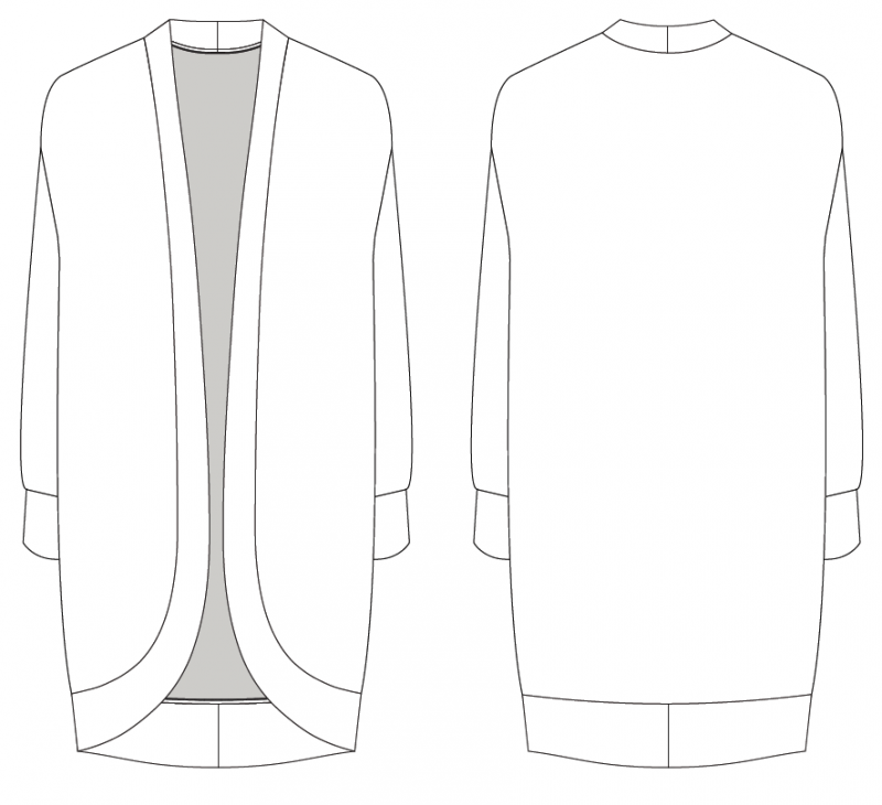 Кардиган женский выкройка Lässiger Cardigan für Damen - Freebook Gr. 34 - 52 - Nähtalente Nähen, Nähen sch