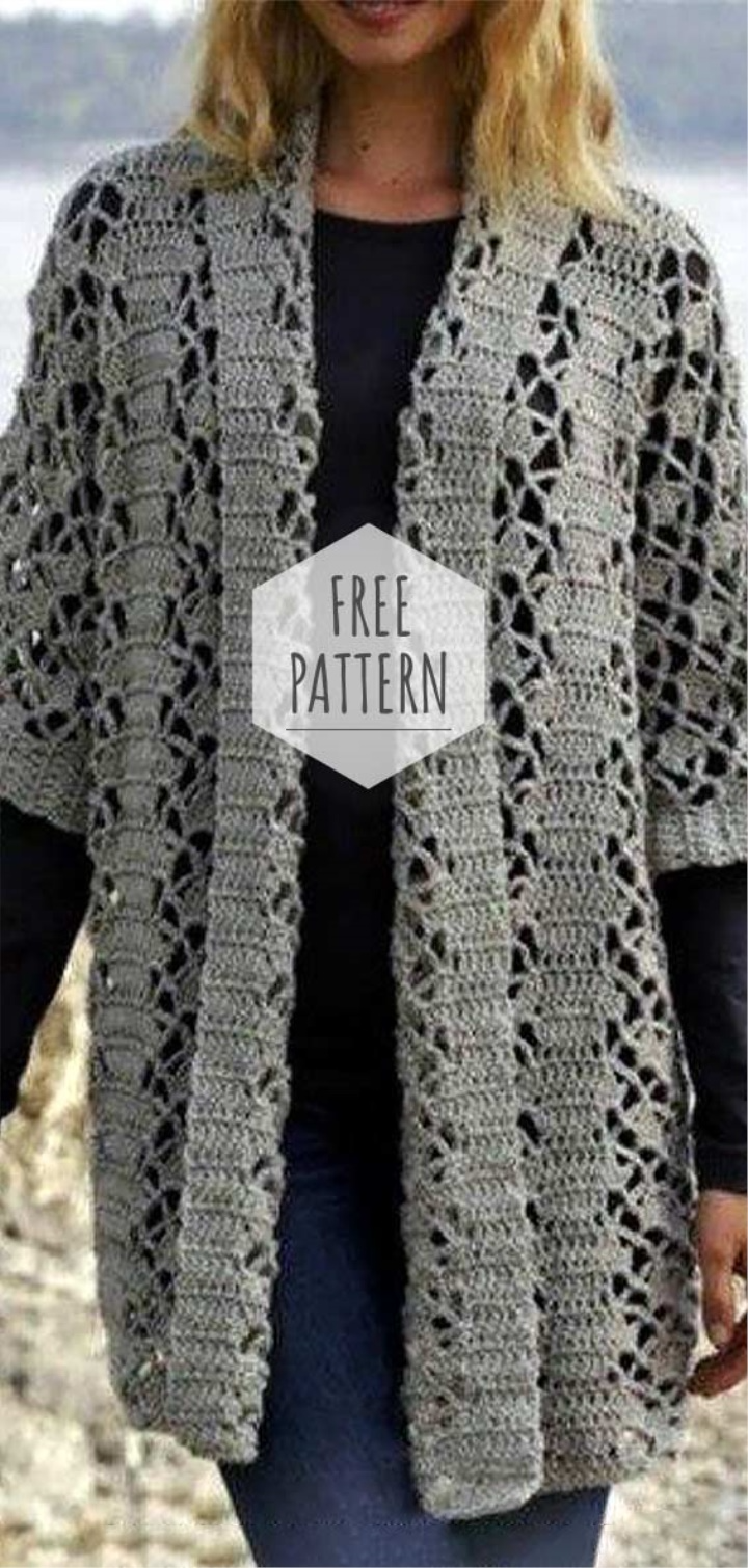 Кардиганы крючком фото схемы Spring Cardigan Free Pattern Crochet jacket pattern, Crochet cardigan pattern fr