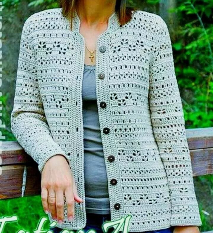 Кардиганы крючком фото схемы Pin em tıg işi bluzler hırkalar Blusas de tricô, Roupas de crochê, Casaco de cro