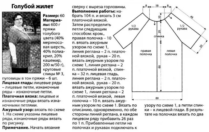 Кардиганы регланом сверху спицами схемы СПИЦЫ.ЖИЛЕТ. вязание взрослым Постила