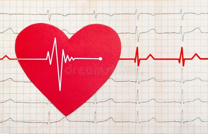 Кардиограмма сердца фото как делают Heart with Electrocardiogram Test in the Background, Stock Image - Image of card