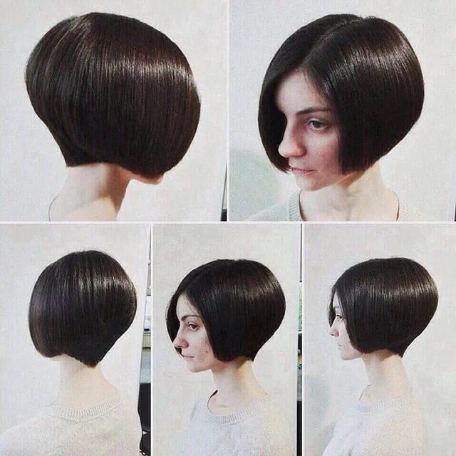 Каре пошаговый прическа Pin on Back view assym bobs