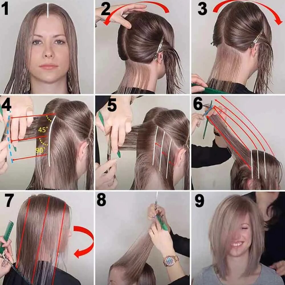 Каре пошаговый прическа Pin on Haarsnitten