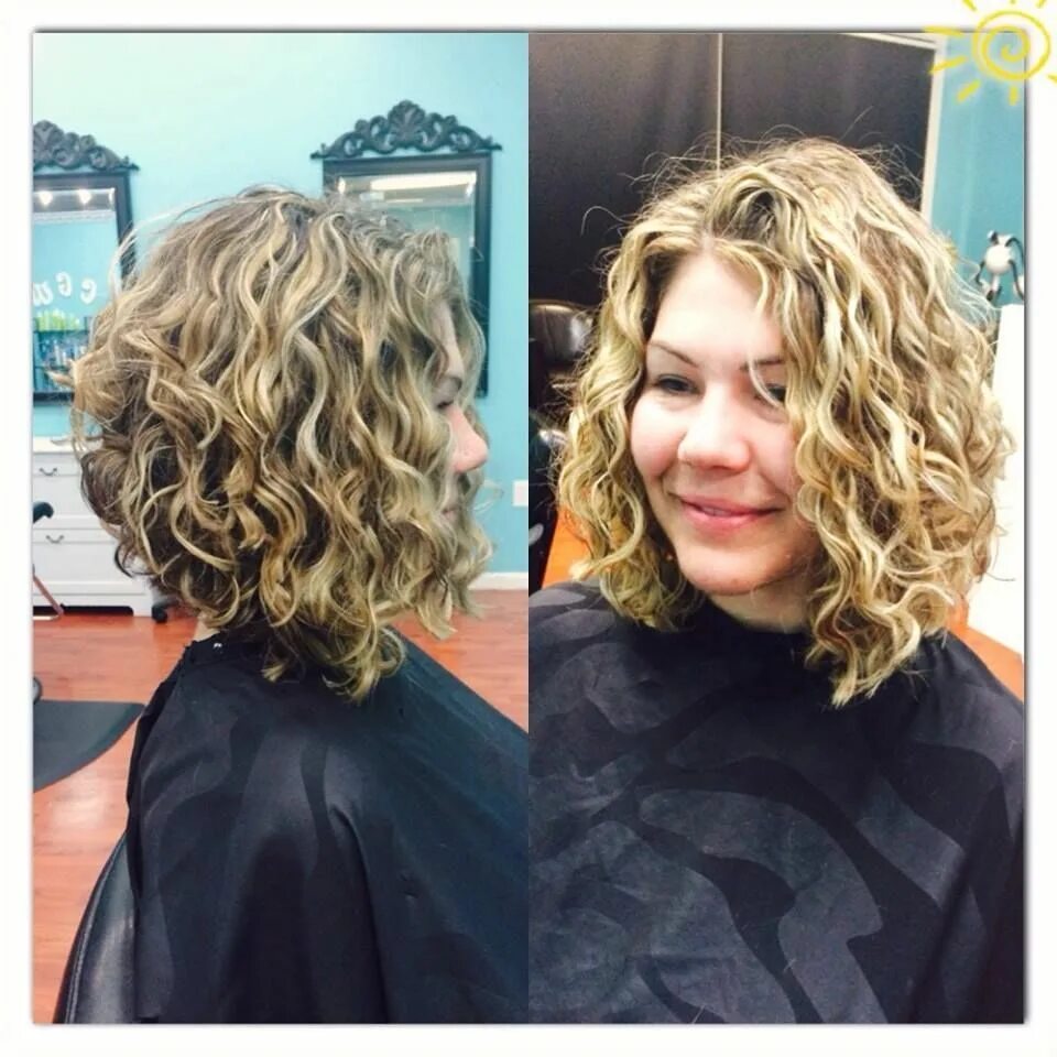 Каре после химической завивки фото Coupe de cheveux bouclés Curly hair cuts, Curly hair styles, Medium curly hair s