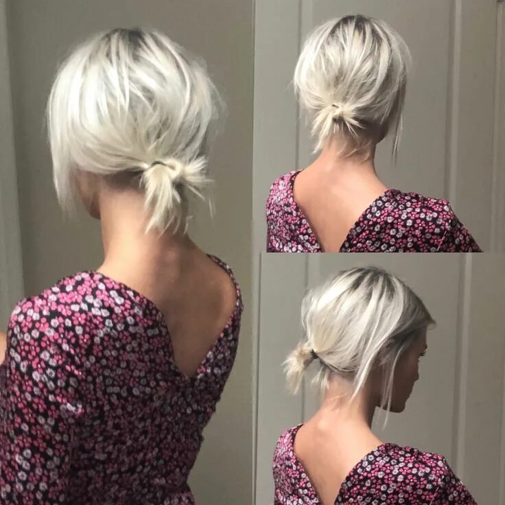 Каре прическа хвостик Pin on Hair Ideas in 2024 Short hair updo, Short hair with bangs, Short hair sty