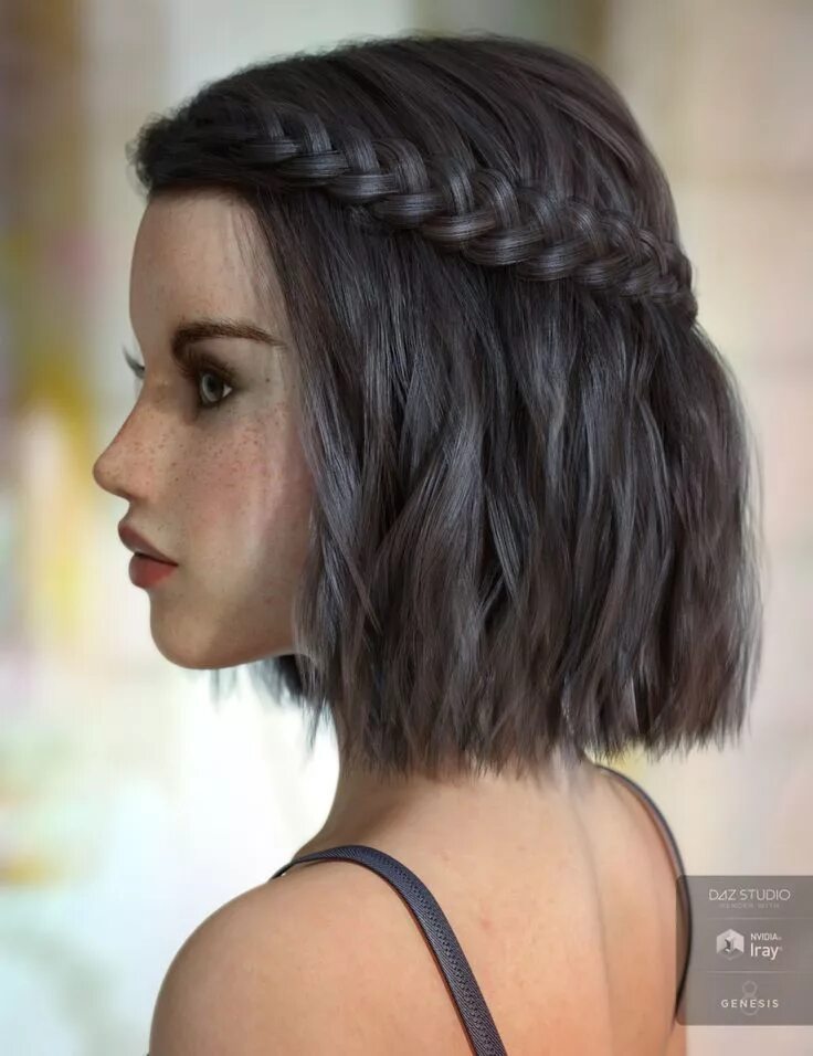 Каре прическа плетение Jocelyn Hair for Genesis 3 & 8 Female(s) Peinados sencillos cabello corto, P