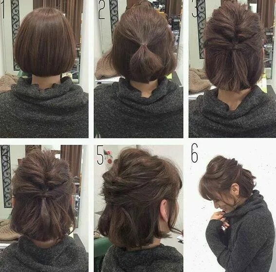 Каре прически на каждый день фото Pin by Laura Rublee on Hair Short hair updo, Hairdos for short hair, Short hair 