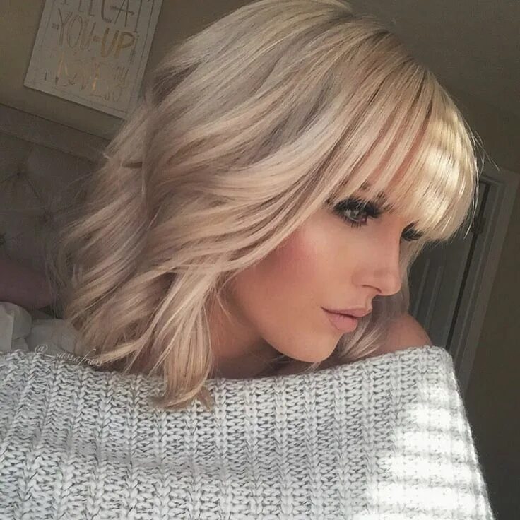 Каре с челкой блонд 2024 фото Good hair days #blonde #bangs #fringe Blonde hair with bangs, Hair styles, Blond
