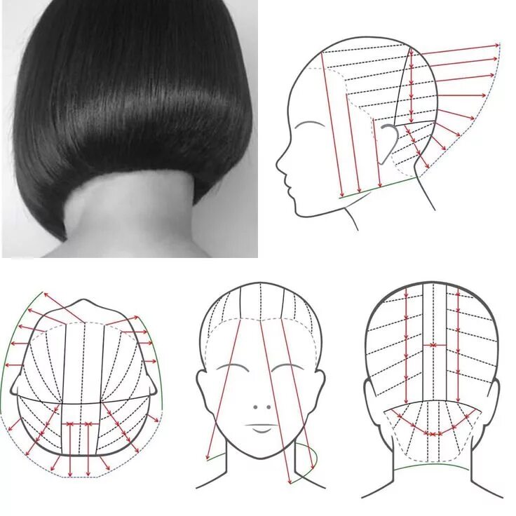 Каре с челкой схема стрижки Pin by roland porter on Bob hairstyles Hair cutting techniques, Hair techniques,