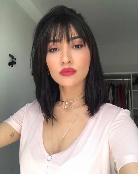 Каре с челкой шторкой 2024 фото 30+ Ideas For Haircut Short Bangs Fringes Medium Lengths Cabello con flequillo, 