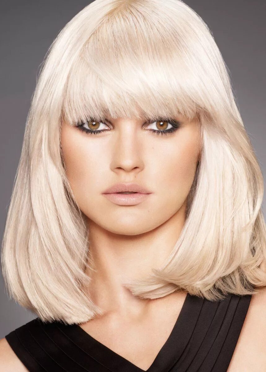 Каре с челкой светлые волосы фото Pin on Hair