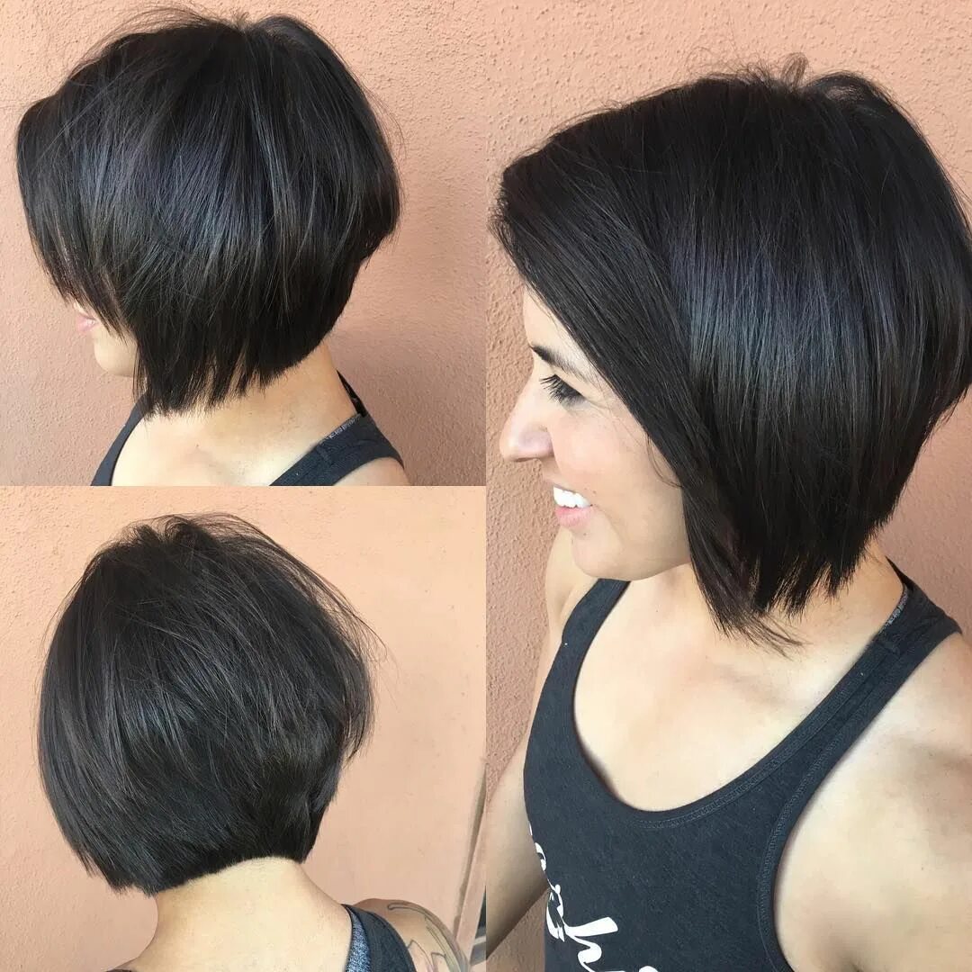 Каре с поднятой макушкой фото Concave Bob with Face Framing Layers - The Latest Hairstyles for Men and Women (