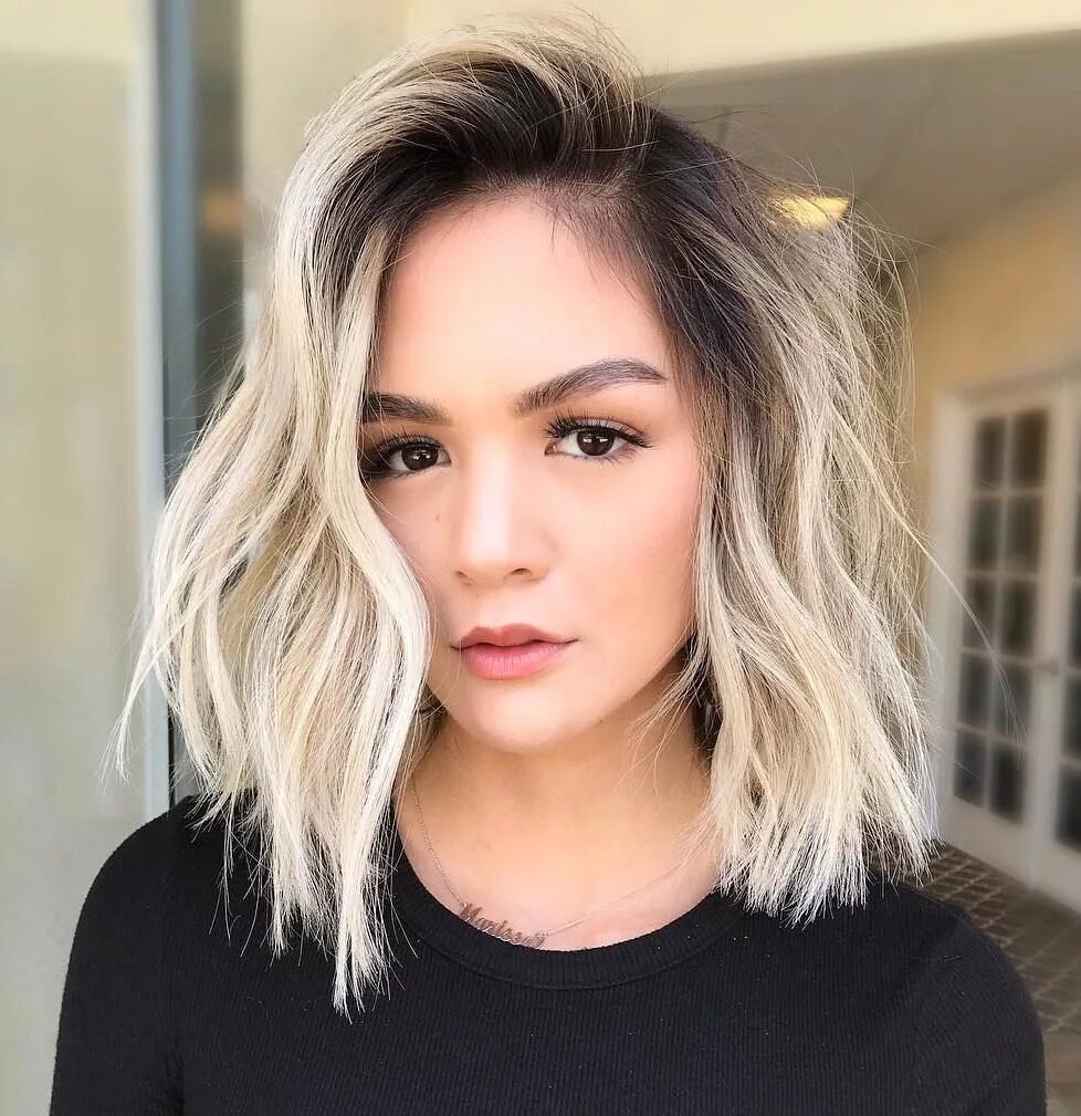 Каре с темными корнями фото 60 Trendy Layered Bob Haircuts to Try in 2024 Hair waves, Womens haircuts medium
