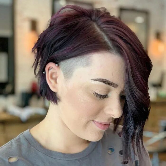 Каре с выбритым виском женские фото New fashionable haircut hairstyle trends 2020 новая модная прическа стрижка укла
