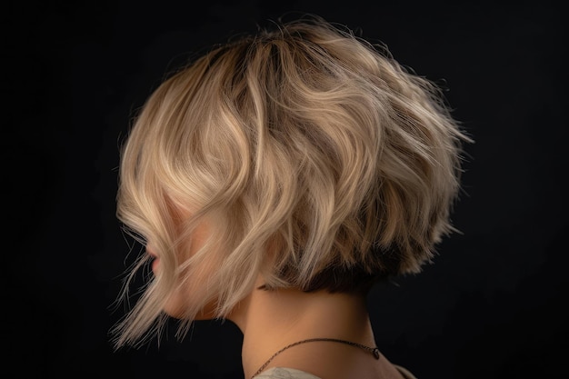 Каре слоями фото Premium Photo Bob Haircut With Textured Layers At The Back Generative AI