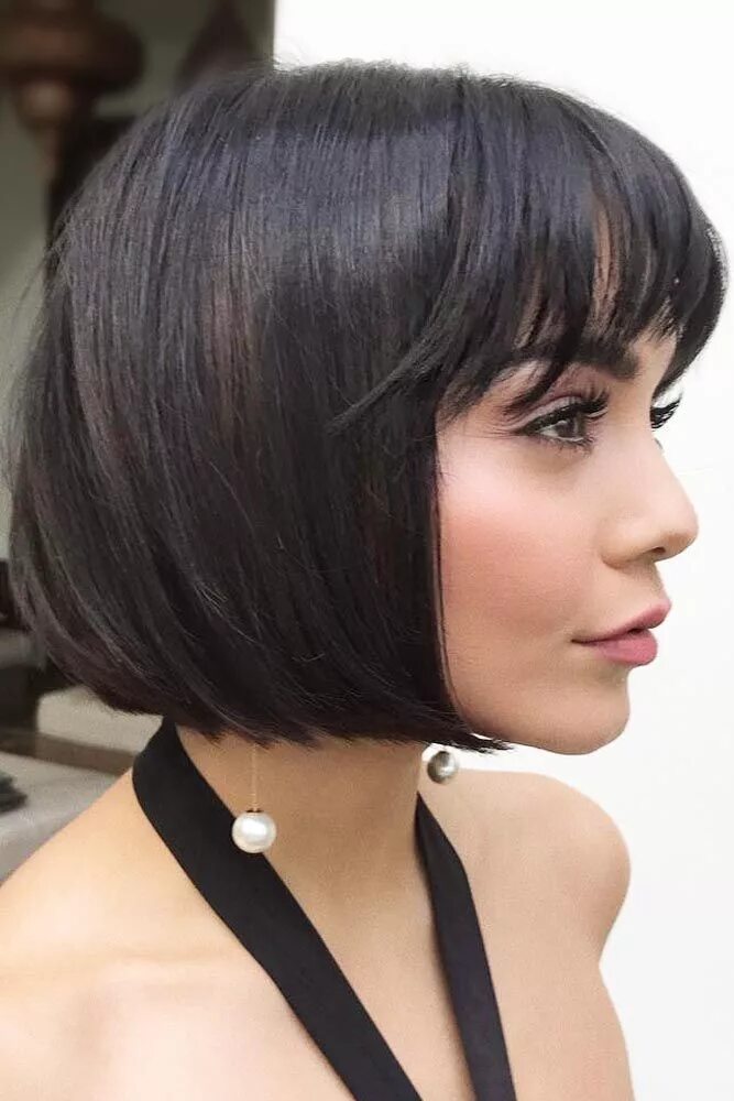 Каре стрижка брюнетка карие Impressive Short Bob Hairstyles To Try 9 Прически для густых волос, Идеи для вол