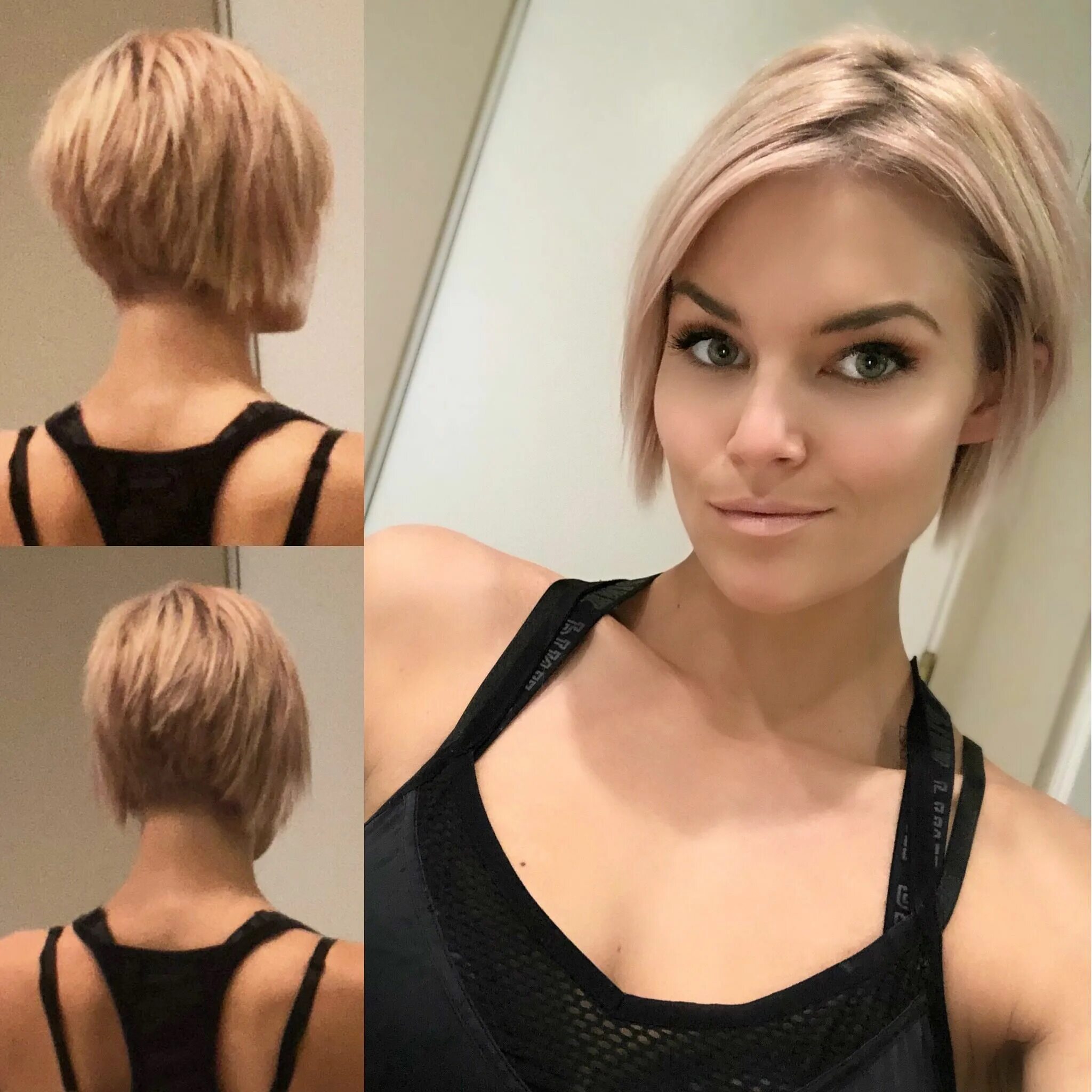 Каре стрижка фото женская на тонкие @krissafowles short blonde hair Short hair with layers, Short hair cuts, Short b