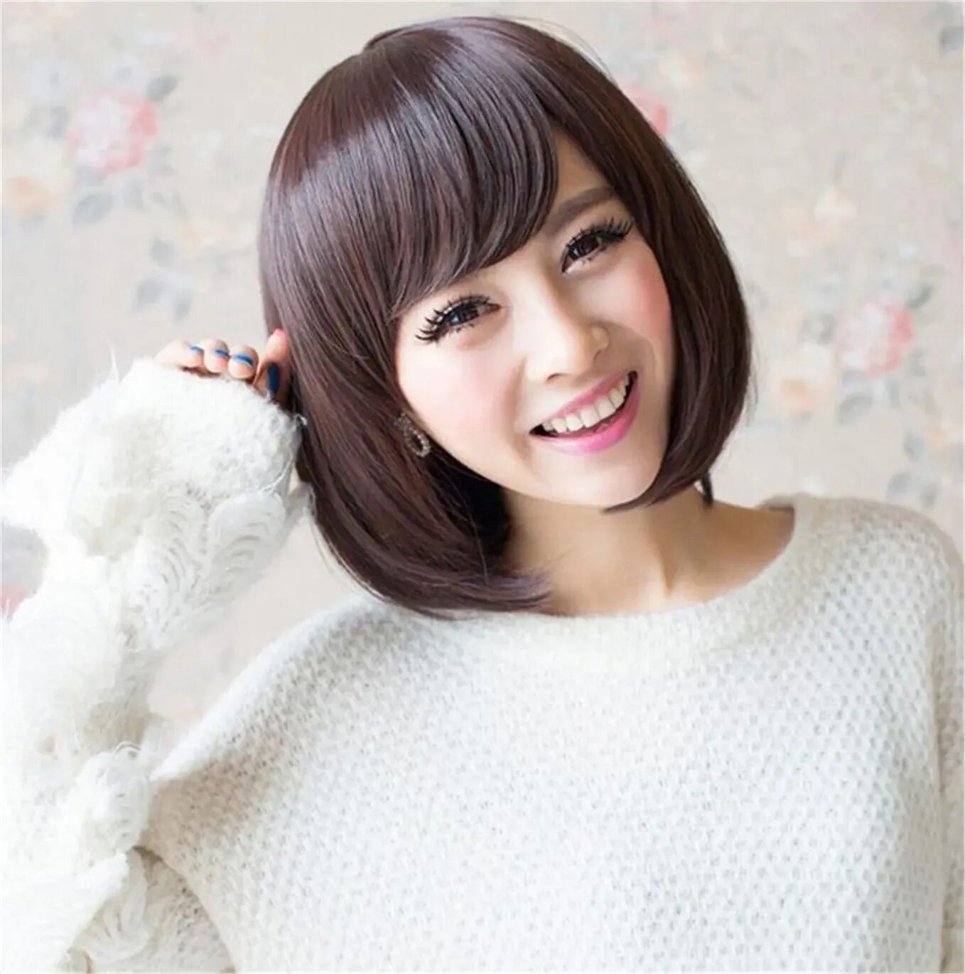 Каре стрижка корейских девушек Buy Futuretrend Middle Part Bob Wig Lady Hair Bob Middle Part Peruca Middle Part