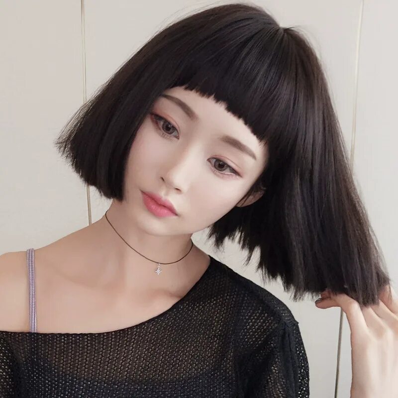 Каре стрижка корейских девушек USD 33.10 women's wig short hair curly hair online famous brown sea round face d