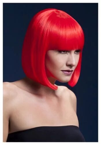 Каре стрижка красные волосы Styleable Fever Elise Neon Red Wig