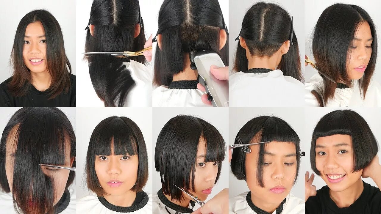 Каре стрижка поэтапные фото Hair2U - Shauna Short Bob Haircut Preview - YouTube