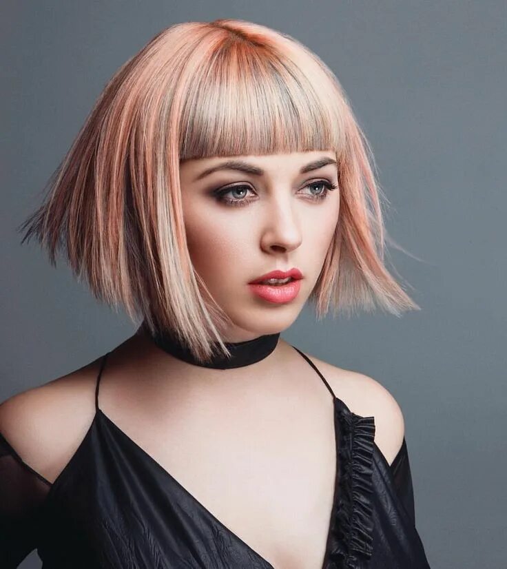 Каре стрижка с челкой разный стиль фото #PRAVANA on Instagram: "ChromaSilk + VIVIDS = Magic ✨ * Hair: Rachael Sibley * P